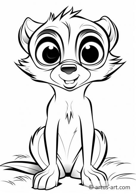 Page de coloriage sur les suricates pour enfants